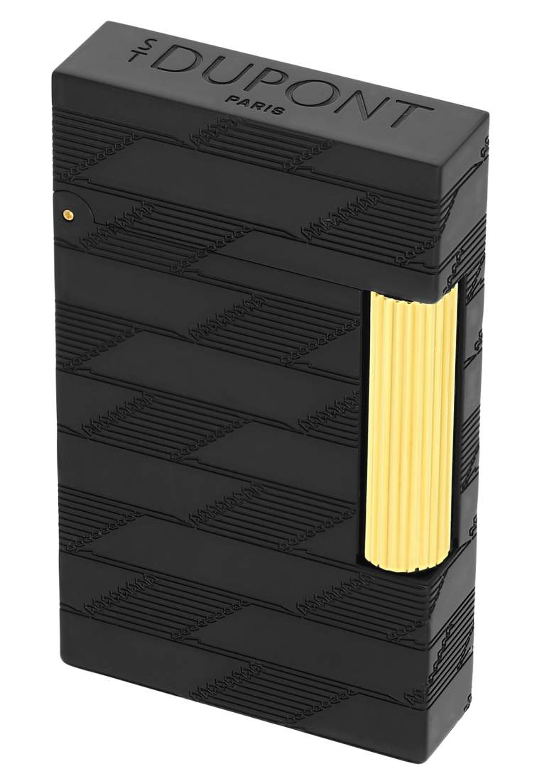 S.T. Dupont Feuerzeug Monogram 1872 schwarz gold