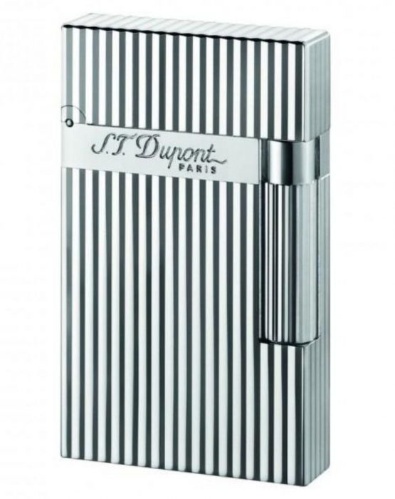 S.T. Dupont Ligne 2 versilbert gestreift